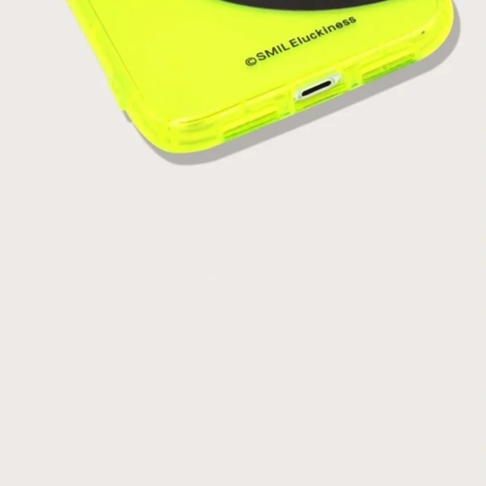 Neon Lime Clear Happy Face IPhone 12 Pro Case